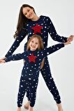 Arnetta Shine Lacivert Kadın Uzun Kol Pijama Takım