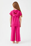 Zipper Thread Fuşya Kız Çocuk Kısa Kol Pijama Takım