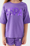 U.S. Polo Assn Sweet Pink Mor Kız Çocuk Şort Takım