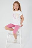 U.S. Polo Assn. Shapeless Writing Krem Kız Çocuk Bermuda Takım
