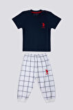 U.S. Polo Assn Square Pattern Lacivert Bebek Tshirt Takım