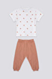 U.S. Polo Assn Cream Shades Krem Bebek Tshirt Takım