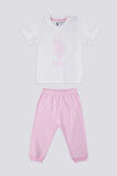 U.S. Polo Assn Light Tones Pink Krem Bebek Tshirt Takım