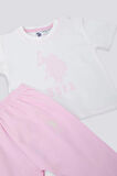 U.S. Polo Assn Light Tones Pink Krem Bebek Tshirt Takım