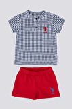 Square Compatible Lacivert Bebek Hakim Yaka Tshirt Takım