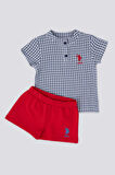 Square Compatible Lacivert Bebek Hakim Yaka Tshirt Takım