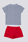 Square Compatible Lacivert Bebek Hakim Yaka Tshirt Takım