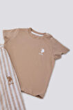 U.S. Polo Assn Delicate Light Texture Açık Kahverengi Bebek Tshirt Takım
