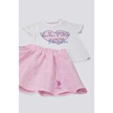 U.s. Polo Assn Soft And Convenient Krem Bebek Tshirt Etek Takım