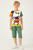 Mickey Mouse Mouse Açık Sarı Melanj Erkek Çocuk Kapri Takım