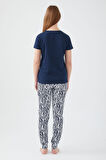 Pierre Cardin Friday Feelings Lacivert Kadın Kısa Kol Pijama Takım
