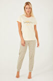 Arnetta Summer Sweet Krem Kadın Kısa Kol Pijama Takım