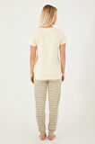 Arnetta Summer Sweet Krem Kadın Kısa Kol Pijama Takım