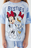 Minnie Mouse Besties Mavi Kız Çocuk Şort Takım