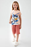 Minnie Mouse Minnie And Daisy Koyu Krem Kız Çocuk Kapri Takım