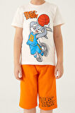 Looney Tunes Basketball Beyaz Erkek Çocuk Kapri Takım