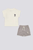 Polo Assn Krem Bebek Tshirt Takım