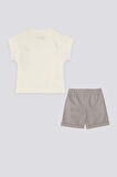 Polo Assn Krem Bebek Tshirt Takım
