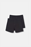 Siyah 2'Li Penye Erkek Boxer