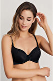 Kadın Siyah Yarı Destekli Tek Sütyen Ersk111