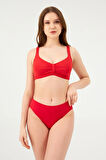 Eros 6 CM Kalın Kenar Tek Alt Bikini 813 KIRMIZI
