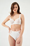 Eros 912 Beyaz Sandy Balenli Dantelli Toparlayıcı Sütyen Takımı 