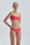 Kaplı Straplez  Turuncu Bikini Üst