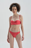 Straplez Kaplı Kırmızı Bikini Üst