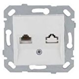 NETELSAN BYOBU NUMERİS TELEFON PRİZİ (RJ 11)MEKANİK + KAPAK BEYAZ