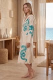Varol Organik %100 Pamuk Kimono Yaka Sabahlık Bornoz - Viserion