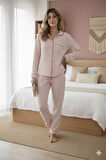 Varol %100 Pamuk Müslin Kadın Pijama Takımı - PEMBE