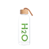 H2o Cam Matara Bambu Kapaklı Çantalı 600 ml