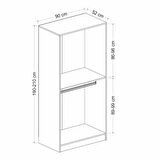 Minar Kale 2 Cam Kapaklı Dolap - Antrasit/Siyah 210CM
