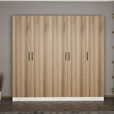 Minar Kale 210 Cm 5 Kapaklı 3B Raf Portmanto Beyaz Dore