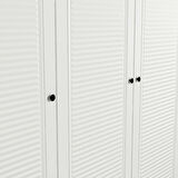 Minar Kale 4 Mebran Panjur Kapaklı 2 Çekmeceli Dolap Beyaz/Beyaz 190CM