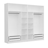 Minar Kale 6 Mebran Panjur Kapaklı 4 Ç Dolap Ve Yüklük Beyaz 190CM