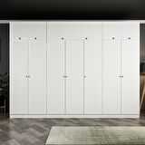 7 Mebran Panjur Kapaklı 2 Ç Dolap Ve Yüklük Beyaz 190CM