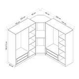 Minar Kale 7 Kapaklı 4 Çekmeceli Köşe Dolap Beyaz Mebran Panjur 190CM