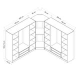 Minar Kale 9 Kapaklı 4 Çekmeceli Köşe Dolap Beyaz Mebran Panjur 190CM