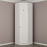 Minar Kale 1 Kapaklı Köşe Dolap Beyaz Mebran Panjur + Yüklük 190CM