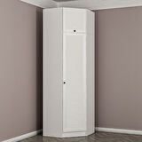 Minar Kale 1 Kapaklı Köşe Dolap Beyaz Mebran Panjur + Yüklük 190CM