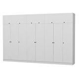 Minar Kale 8 Mebran Panjur Kapaklı 4 Ç Dolap Ve Yüklük Beyaz 210CM