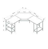 Power Raflı L Köşe Çalışma Masası - Beyaz