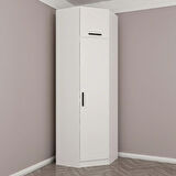 Kale 1 Kapaklı Köşe Dolap + Yüklük Beyaz 235CM