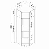 Kale 1 Kapaklı Köşe Dolap + Yüklük Beyaz Eskitme Beyaz 235CM