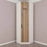 Kale 1 Kapaklı Köşe Dolap + Yüklük Beyaz Dore 235CM