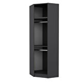 Kale 1 Kapaklı Köşe Dolap + Yüklük Antrasit Dore 235CM