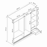 Minar Kale210Y 2K Sürgülü Dolap 220G - Dore Dore Royalmermer