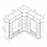 Minar Kale190 9 Kapaklı 4Ç Köşe Dolap + Yüklük Beyaz Mebran 235CM