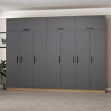 Minar Kale 7 Kapaklı 4 Ç Dolap Ve Yüklük Dore Antrasit 235CM